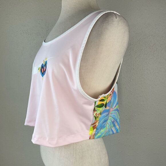 Nike Cropped Floral Tank Top Size M EUC - Picture 3 of 6